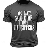  Camiseta de Manga Curta Divertida para Pais 'Você Não Pode Me Assustar Eu Tenho Filhas' Humor Familiar