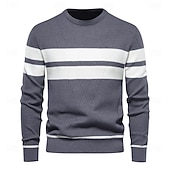 voordelige pullover voor heren-nieuwe herfsttrui herentrui o-hals patchwork lange mouw warme slanke truien heren casual mode trui herenkleding