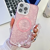 Χαμηλού Κόστους iPhone Θήκες-τηλέφωνο tok Για iPhone 16 Pro Max Plus iPhone 16 Pro Max iPhone 15 iPhone 15 Pro Max iPhone 14 Pro Max Πίσω Κάλυμμα Μαγνητική Υποστήριξη ασύρματης φόρτισης με λουράκι καρπού Ρετρό Επιμετάλλωση