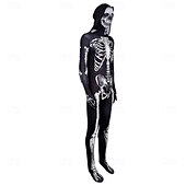 cheap Men&#039;s Costumes-Skull Skeleton Carnival Costume Full Body Suit Zentai Suits Bodysuits Kid&#039;s Adults&#039; Men&#039;s Women&#039;s Boys Scary Costume Performance Party Carnival Masquerade Easy Carnival Costume