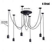 economico Luci a sospensione-lampada a sospensione a led bianco caldo 6/10/14 teste retro edison multi regolabile fai da te luce ragno soffitto moderno chic industriale per soggiorno camera da letto 110-240v