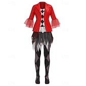 abordables Disfraces de mujer-bufón Joker: Folie à Deux Harley Quinn Falda Accesorios Calcetines y Medias Cosplay Cosplay de película for Mujer Adulto Carnaval Rendimiento Fiesta