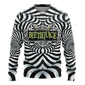 cheap Cartoon &amp; Movie Character Graphic-Beetlejuice 2 Hoodie Cartoon Manga Print 3D Character Graphic Street Style For Couple&#039;s Men&#039;s Women&#039;s Adults&#039; Back To School 3D Print Party Casual Daily