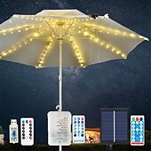 economico Striscie luci ad energia solare-Luce solare da tenda a 104 LED con telecomando ideale per il campeggio natalizio&amp;amp;avventura in spiaggia