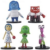 cheap Dolls, Playsets &amp; Stuffed Animals-Inside Out Movie 6-Piece PVC Figure Set - Collector&#039;s Articulated Joy Fear Anger Sadness Character Statues for Display &amp; Party Decor - Ideal for Teens 14+