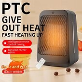 cheap Heating Equipment-Space Heater 1200W Electric Heater Indoor Portable Thermostat PTC Fast Heating Chamber Small Heater with Heating and Fan Mode