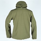 preiswerte Herrenjacken &amp; Herrenmäntel-Herren Soft Shell Jacke Hoodie Jacke Wanderjacke Taktische Jacke Täglich Urlaub Windundurchlässig warm halten Tasche Herbst Winter Glatt Modisch Klassisch Mit Kapuze Standard Kamel Schwarz Khaki