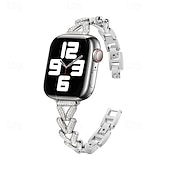 お買い得  Apple Watch Bands-Solo Loop と互換性があります Apple Watch ウォッチバンド 38mm 40mm 41mm 42mm 44mm 45mm 49mm ブリンブリンダイヤモンド メタルクラスプ 調整可 合金 交換用時計バンド のために iwatch Ultra 2 Series 9 8 7 SE 6 5 4 3 2 1