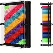cheap Gags &amp; Practical Joke Toys-Rainbow 3D Pin Art Board Toy - Sensory Handprint Sculpture for Kids and Adults - Decompression and Creativity Art Sensory Toy - Perfect for Parties, Birthdays, and Christmas Gifts