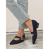 ieftine Block Heels-pantofi de damă din tricot Mary Jane cu curea cu cataramă – pantofi confortabili și eleganti cu toc joasă pentru ținute casual sau de birou