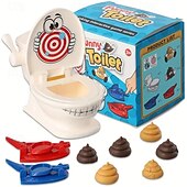 cheap Gags &amp; Practical Joke Toys-Shooting Poop Family Fun Game - Gag Toys &amp; Practical Jokes with 1 Toilet, 2 Agile Launchers, 6 Soft Plastic Toy Poops, Sound Effects, Fast and Crazy Gameplay for Kids