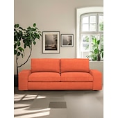 baratos Cobertura de Sofa-Capa de Sofá em Linho Sólido 2 Lugares 3 Lugares Com Estofamento de Algodão e Linho