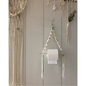 cheap Wall Accents-Towel Holder Eco-friendly Multifunctional Wood Cotton Rope Towel Storage Rack for Home