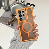 お買い得  サムスン用ケース-電話 ケース 用途 S24 Ultra S24 Plus S24 S24 FE S23 S23 Ultra S23 Plus S21 FE S20 FE S25ウルトラ バックカバー スタンド付き 磁石バックル ワイヤレス充電をサポート レトロ風 TPU アクリル PC