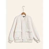 economico Giacche e cappotti firmati-bomber casual con scollo a giro e maniche raglan testurizzate