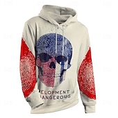abordables Sudaderas y Hoodies de Halloween-Hombre Graphic Oscuro Sudadera Sudaderas Sudadera Manga Larga Sudadera con capucha Con Capucha Vacaciones Impresión 3D Vacaciones Deporte Noche Beige Estampado Invierno Primavera &amp; Otoño Diseñador