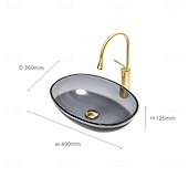 cheap Vessel Sinks-Bathroom Vessel Sink Tempered Glass Wash Basin Bowl Above Counter Art Vessel Sink with Water Drop Faucets and Pop-Up Drain