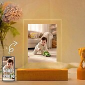 olcso Személyre szabott ajándékok-személyre szabott világító képkeret egyedi akril éjszakai lámpa USB tápellátással tökéletes Valentin-napi születésnapi ajándék gyerekeknek család gyerekek barátok és szerelmesek