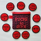 baratos Presentes-grande saco de f*cks para dar bolsa com zíper, com diferentes moedas de feltro com zíper de fucks que podem ser bordadas em roupas, chapéus, saco de fucks gag presente para amigos