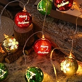 abordables Luces de cadena de vacaciones-Guirnalda de luces LED de Navidad con forma de estrella, 1,5 m, 10 ledes, funciona con pilas, para árbol de Navidad, bolas redondas, para Navidad, Año Nuevo, bodas, fiestas, hogar, ventana, jardín,