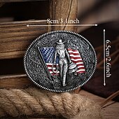 cheap Men&#039;s Belt-Men&#039;s Belt Buckle Buckle Silver Alloy Vintage Style Retro Vintage National Flag Daily Religious Celebrations