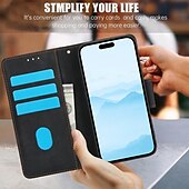 Недорогие Чехлы для iPhone-телефон Кейс для Назначение айфон 16 Айфон 15 Про Макс Плюс iPhone 14 13 12 11 Pro Max Plus Mini Кошелек для карт Полная защита тела с ремешком на запястье Откидная подножка
