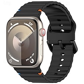 olcso Apple óraszíjak-Sportszíj Kompatibilis valamivel Apple Watch óraszíj 38mm 40mm 41mm 42mm 44mm 45mm 49mm Elasztikus Állítható Szilikon Csere óraszíj mert iwatch Ultra 2 Series 9 8 7 SE 6 5 4 3 2 1