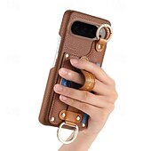 preiswerte Andere Handyhülle-Handy Hülle Handyhüllen Für Pixel 9 Pro XL Pixel 8 Pro Rückseite mit Halterung mit Handschlaufe Kartenschlitz Retro TPU PU-Leder