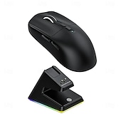 baratos Ratos-attack shark x6 mouse bluetooth pixart paw3395 conexão tri-mode rgb touch base de carregamento magnético macro mouse para jogos