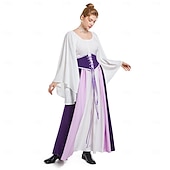 levne Šaty-Retro Středověké Renesanční Šaty Šaty inspirované Regency Ren Faire Elf Viking Elfí Dámské Keltské Pirát Fantazie předvečer Všech svatých Karneval Plesová maškaráda Párty LARP Ren Faire Dospělé Šaty