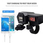 economico Caricabatterie per auto-Caricabatterie per cellulare per moto 3.4a dual usb con accendisigari 10-24v con misuratore di tensione accessori di modifica