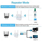 Недорогие Беспроводные маршрутизаторы-Усилитель Wi-Fi Усилитель Wi-Fi Расширитель диапазона Wi-Fi 300 Мбит/с Усилитель повторителя беспроводного сигнала 2,4 и 5 ГГц двухдиапазонный 4 антенны Полное покрытие 360 °