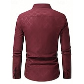 economico camicie da uomo no stiro-Per uomo Camicia Camicia elegante Camicia con Bottoni Plaid Matrimonio Feste Rosso Verde Grigio Manica Lunga Bavero Primavera &amp; Autunno Abbigliamento