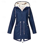baratos Jaquetas sopradoras-Mulheres Casaco de inverno Jaqueta de lã para caminhada Inverno Ao ar livre Prova-de-Água Quente Macio Confortável Jaquetas em Velocino Zip Completo Campismo / Escursão / Espeleologismo Viajar
