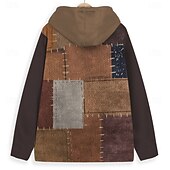 baratos moletons 3d masculinos-Homens Xadrez Moletom Moletons Moletom Manga Longa Moletom com capuz Com Capuz Moda Impressão 3D Marron Com Cordão Outono Inverno Designer