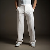 voordelige Loszittend-Voor heren Pakken Broek broek Kostuumbroek Wafel broek Knop Voorvak Recht been Effen Comfort liiketoiminta Dagelijks Feestdagen Modieus Chique en modern Zwart Wit