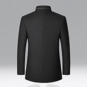 billiga Trenchcoat för män-Herr Vinterkappa Yllekappa Trenchcoat Dagligen Semester Höst vinter Polyester Håller värmen Ytterkläder Kläder Mode Klassisk Slät Ficka Hög krage Enkelknäppt