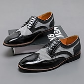 Недорогие Броги-мужские коричневые оксфорды из искусственной кожи с узором «гусиная лапка» и деталями в стиле «брог» — классические туфли для деловых встреч и свадеб