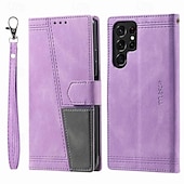 levne Pouzdra pro Samsung-telefon Carcasă Pro S23 Ultra Plus S23 S22 S22 Plus Ultra S21 FE A54 A34 A14 A73 A53 A33 A23 A13 A72 A52 A32 A22 A12 A71 A51 A31 S20 Plus Pouzdro na peněženku se stojánkem s poutkem na zápěstí Slot