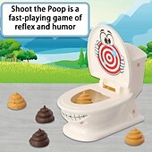 cheap Gags &amp; Practical Joke Toys-Shooting Poop Family Fun Game - Gag Toys &amp; Practical Jokes with 1 Toilet, 2 Agile Launchers, 6 Soft Plastic Toy Poops, Sound Effects, Fast and Crazy Gameplay for Kids