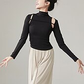 お買い得  ダンス練習着-アクティブウェア ベスト ピュアカラー スプライシング 女性用 性能 訓練 長袖 ハイウエスト ポリエステル