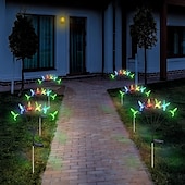 halpa Pathway Lights &amp; Lanterns-aurinko kolibri nurmikon valot 6led huojuva tulikärpäsen valot ulkona vedenpitävät puutarhavalot sudenkorento perhonen pihavalo joulu häät loma juhla puisto patio polku maiseman koristelu 1/2kpl