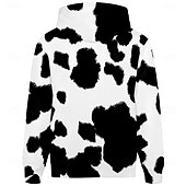 economico felpe 3d da uomo-Per uomo Mucche da latte Felpa con cappuccio Felpe Felpa Felpa con cappuccio Manica lunga Felpa con cappuccio Con cappuccio Di tendenza Stampa 3D Bianco Tasche Stampa 3D Autunno Inverno progettista