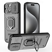 cheap iPhone Cases-Phone Case For iPhone 16 Pro Max iPhone 15 Pro Max iPhone 14 Pro Max iPhone 13 Pro Max Back Cover Ring Holder Shockproof TPU PC Metal