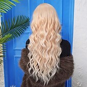 voordelige Synthetische trendy pruiken-Synthetische pruiken Uniformen carrière Kostuums Prinses Gekruld Golvend Middelste stuk Gelaagd kapsel Machinegemaakt Pruik 66.0 cm Goudroze Synthetisch haar Dames Cosplay Feest Modieus Roze