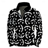 baratos Moletons 3D masculinos-Homens Gráfico Escuro Moletons Moletom com zíper Manga Longa Moletom Colarinho Chinês Diário Casual Vintage retrô Impressão 3D Férias Para Noite Streetwear Imprimir Primavera &amp; Outono