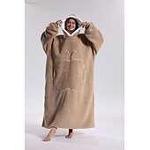 baratos cobertor vestível-cobertor com capuz cobertor usável, super macio quente cobertor oversized moletom flanela sherpa cobertor com bolso gigante para homens mulheres adolescentes amigos