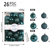 economico Ornamenti-26 palline di Natale, decorazioni natalizie, palline infrangibili per albero di Natale da 4/5/6 cm, colorate decorazioni da appendere all&#039;albero di Natale per la casa, le feste e l&#039;esposizione in negozio