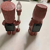 tanie Oświetlenie krajobrazowe-Totem ozdoba zewnętrzna miniaturowa lampa led żywica stojąca trawnik zasilana energią słoneczną figurka ogrodowa tiki prezent ganek realistyczne rzemiosło 1 szt.