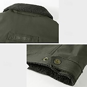 preiswerte Pufferjacken-Herren Wanderjacke Fleecejacke für Wanderer Draussen warm Fleece-Futter Windbreaker-Jacke Reisen Armeegrün Khaki Dunkelblau